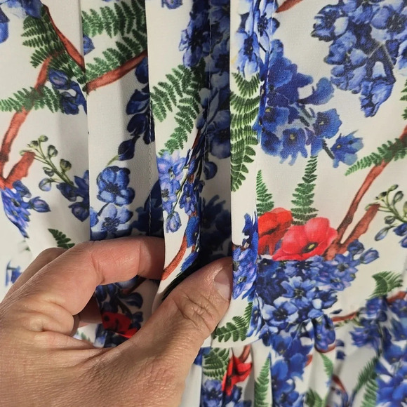 {eShakti} Pleat Bib Floral Print Georgette Maxi Dress - Size XS (2) - Picture 10 of 17